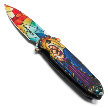 Wartech - Holy Mary  | Collectible Spring Assisted Pocket Knife