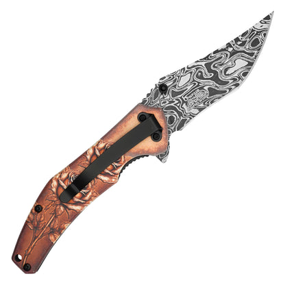 Wartech - Damascus Rose | Collectible Spring Assisted Pocket Knife