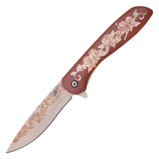 Wartech - Brown Rose | Collectible Spring Assisted Pocket Knife