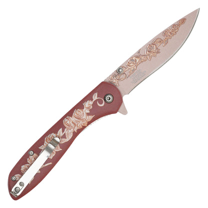 Wartech - Brown Rose | Collectible Spring Assisted Pocket Knife