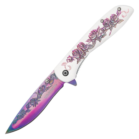 Wartech - Rainbow Rose  | Collectible Spring Assisted Pocket Knife