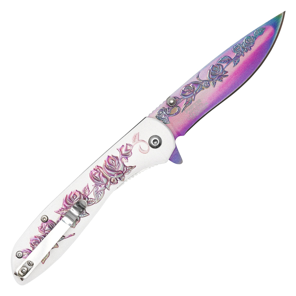Wartech - Rainbow Rose  | Collectible Spring Assisted Pocket Knife