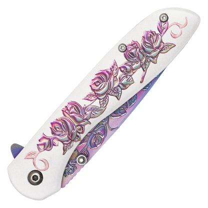 Wartech - Rainbow Rose  | Collectible Spring Assisted Pocket Knife