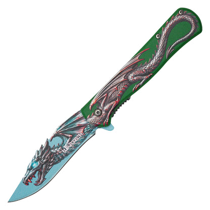 Wartech - Emerald Dragon | Collectible Spring Assisted Pocket Knife