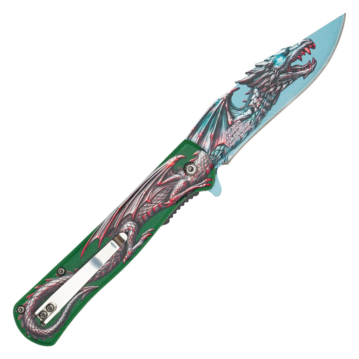Wartech - Emerald Dragon | Collectible Spring Assisted Pocket Knife