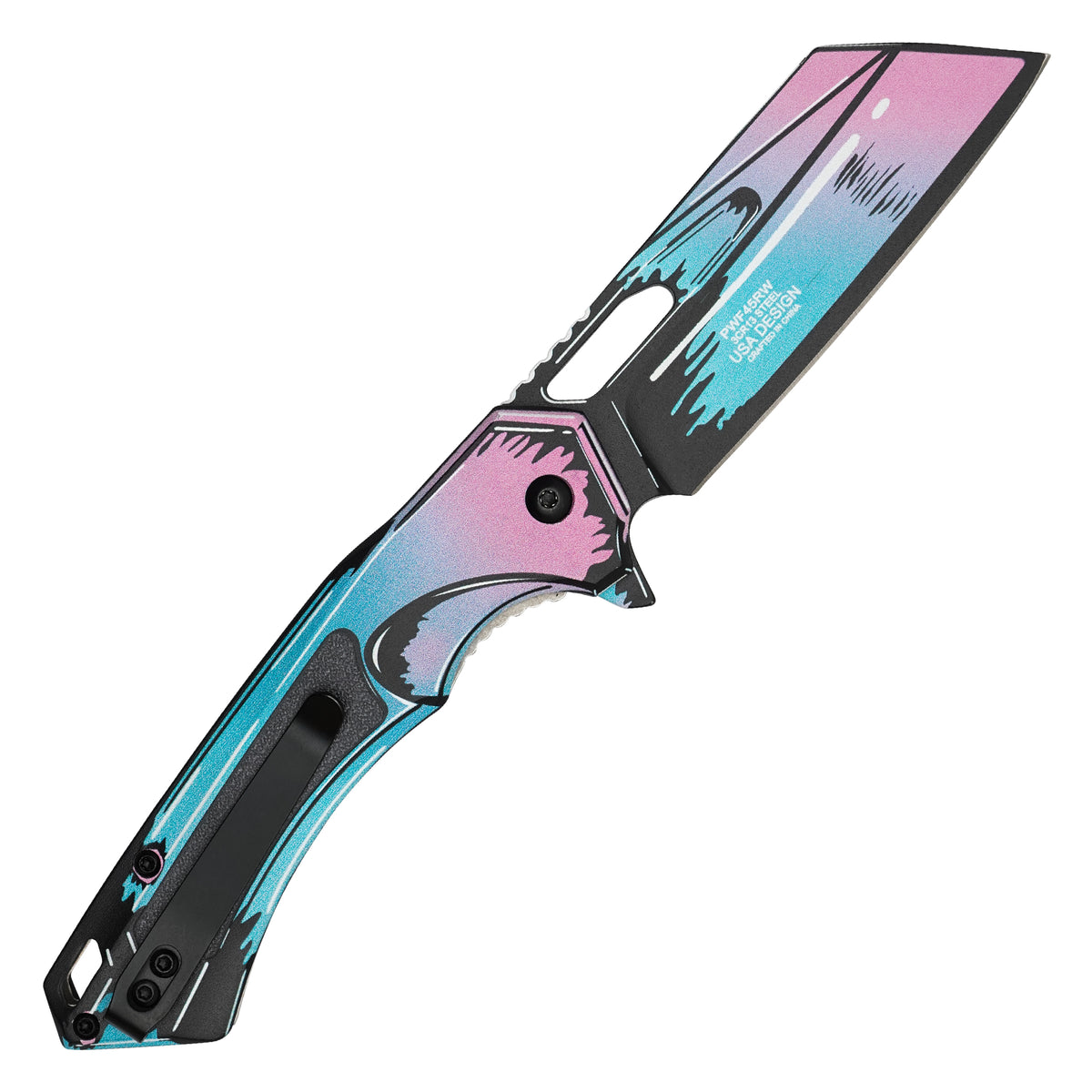 Wartech - Neon Cell Shade  | Collectible Spring Assisted Pocket Cleaver