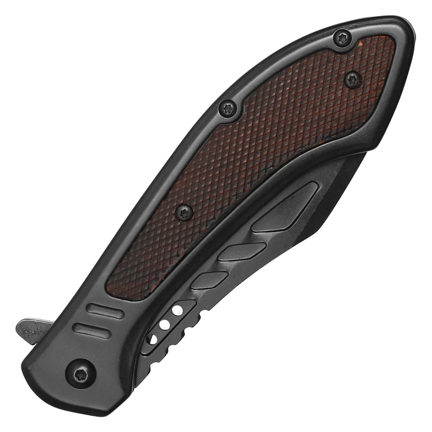 Wartech - 8.5" Black Textured Pocket Knife