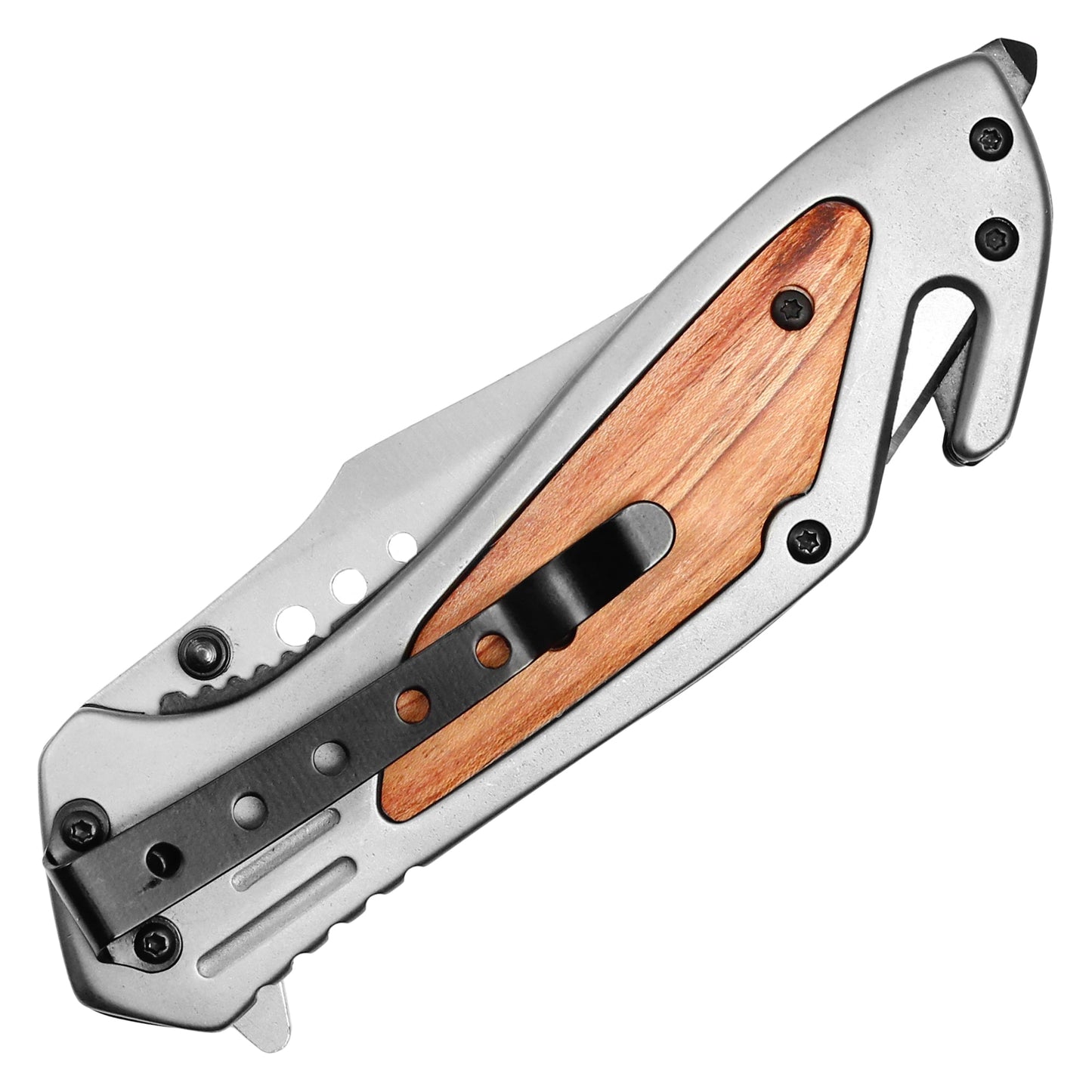 Wartech - 8.5" Gray Wood Pocket Knife