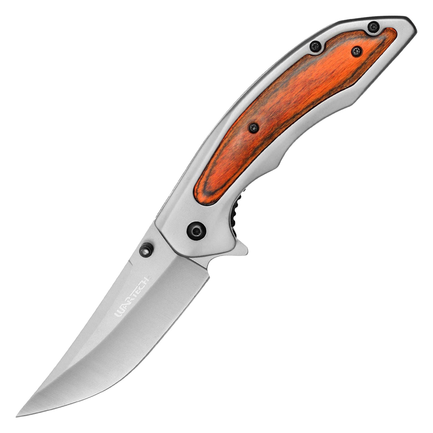 Wartech - 8.25" Silver Wood Pocket Knife