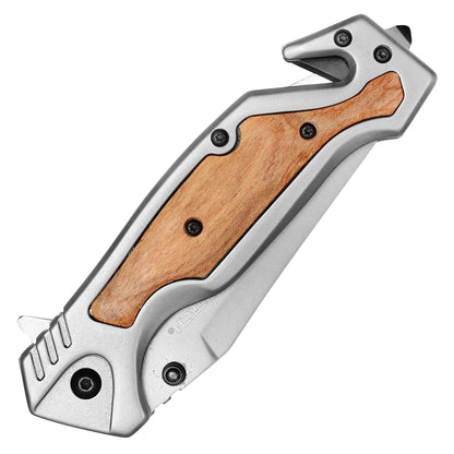 Wartech - 8.5" Gray Wood Pocket Knife