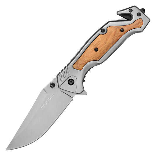 Wartech - 8.5" Gray Wood Pocket Knife