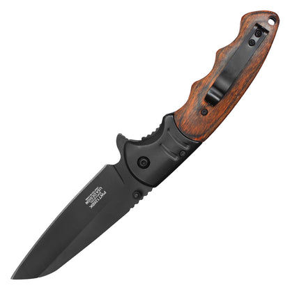 Wartech - 8.5" Dark Wood Pocket Knife