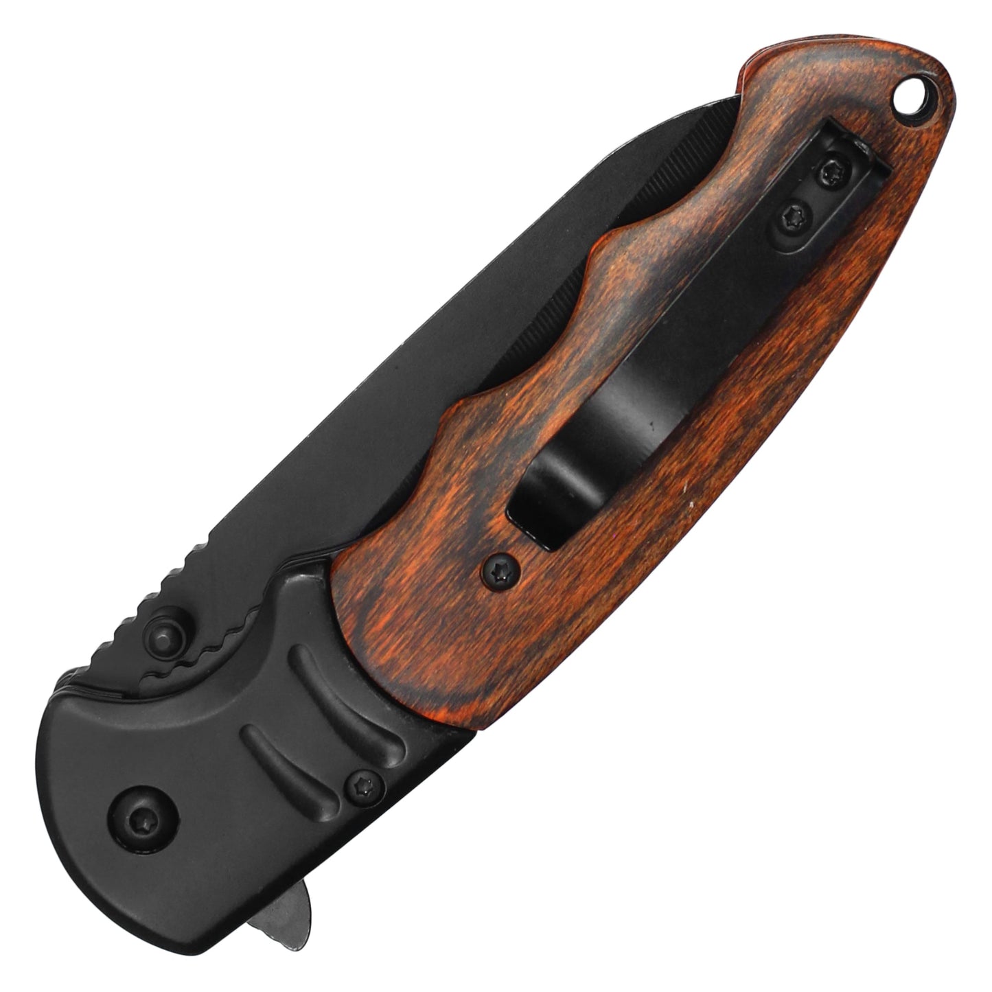 Wartech - 8.5" Dark Wood Pocket Knife