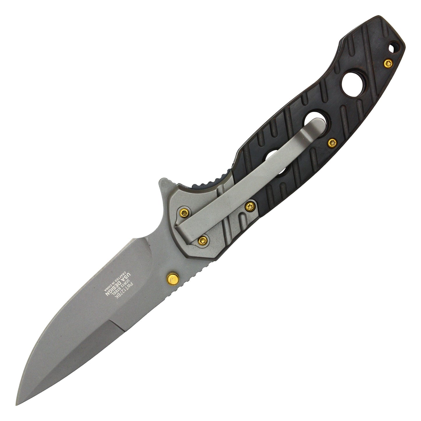 Wartech - 8" Gray Wood Pocket Knife