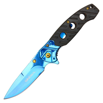 Wartech - 8" Blue Wood Pocket Knife