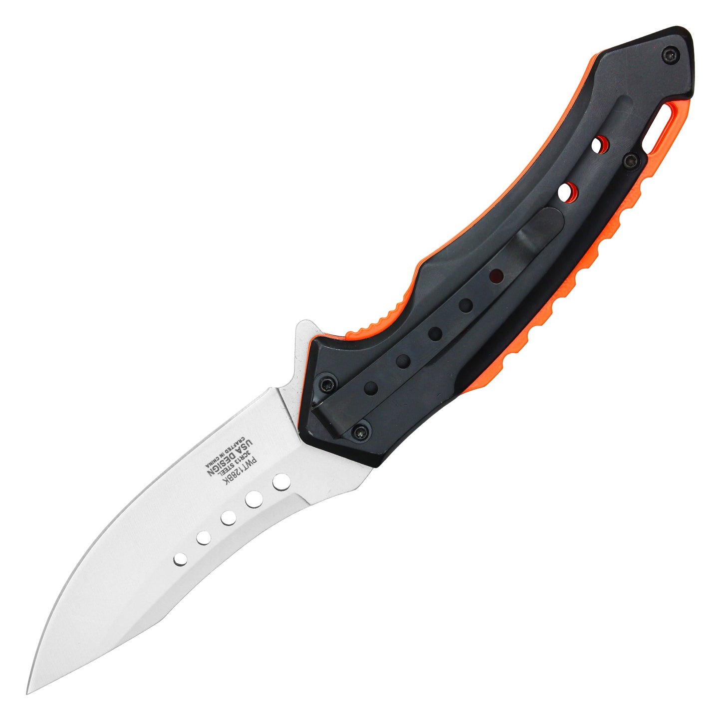 Wartech - 8" Curved Black Pocket Knife