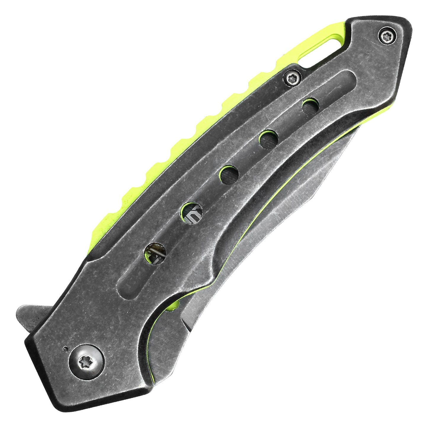 Wartech - 8" Curved Stonewashed Pocket Knife