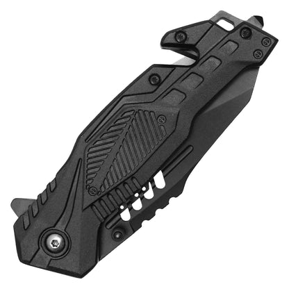 Wartech - 8.5" Black Tactical Pocket Knife