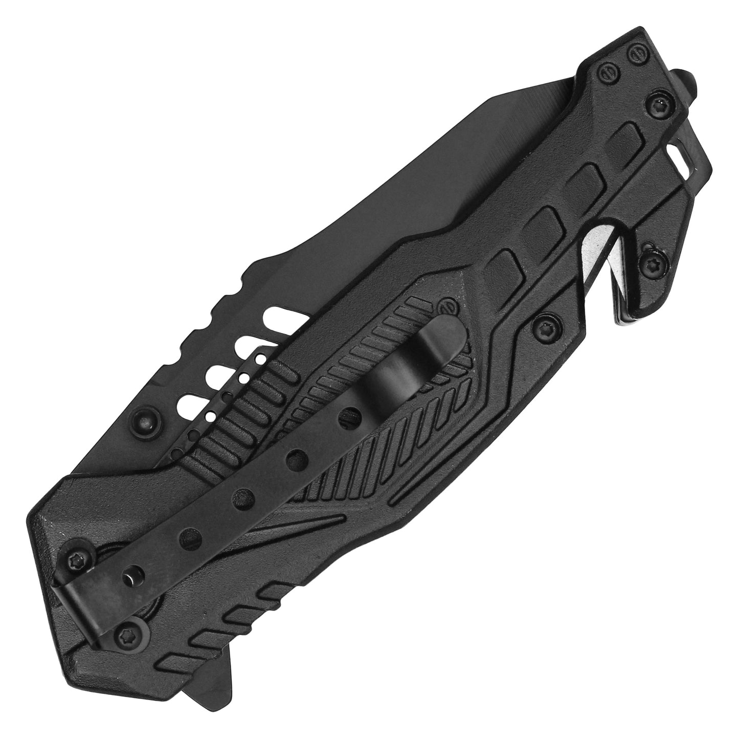 Wartech - 8.5" Black Tactical Pocket Knife