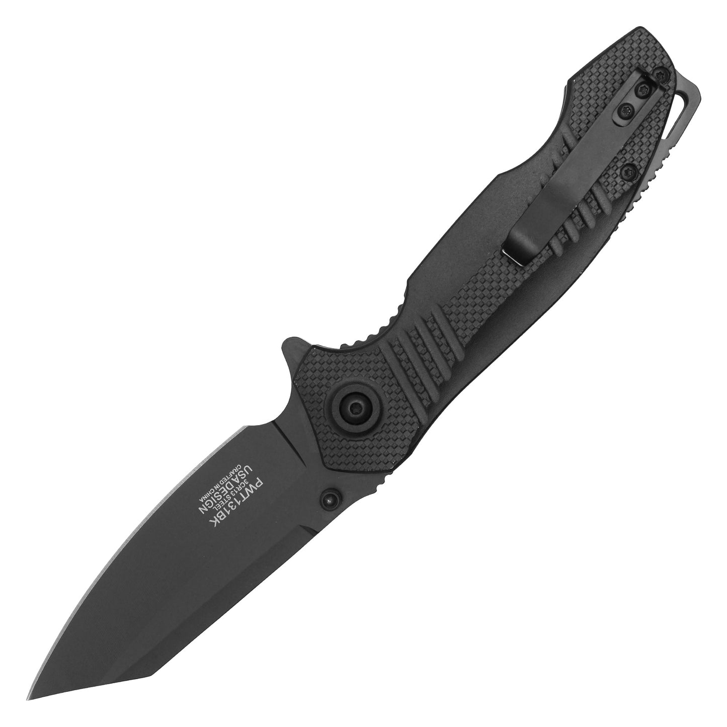 Wartech - 8.25" Tactical Black Pocket Knife