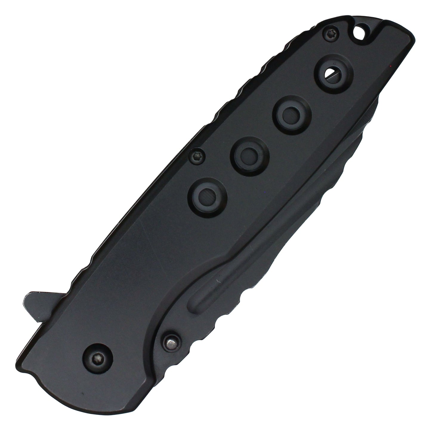 Wartech - 8.5" Black Perforated Pocket Knife