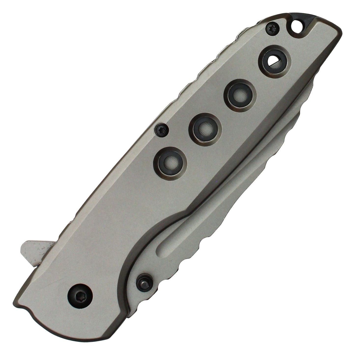 Wartech - 8.5" Gray Perforated Pocket Knife