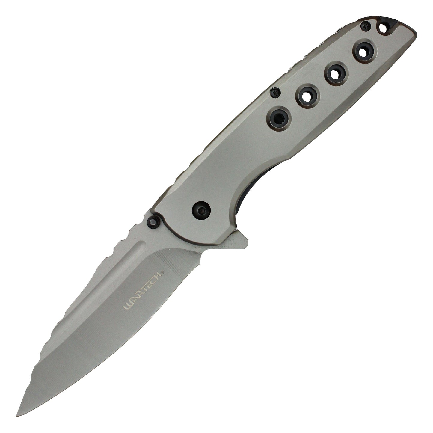 Wartech - 8.5" Gray Perforated Pocket Knife