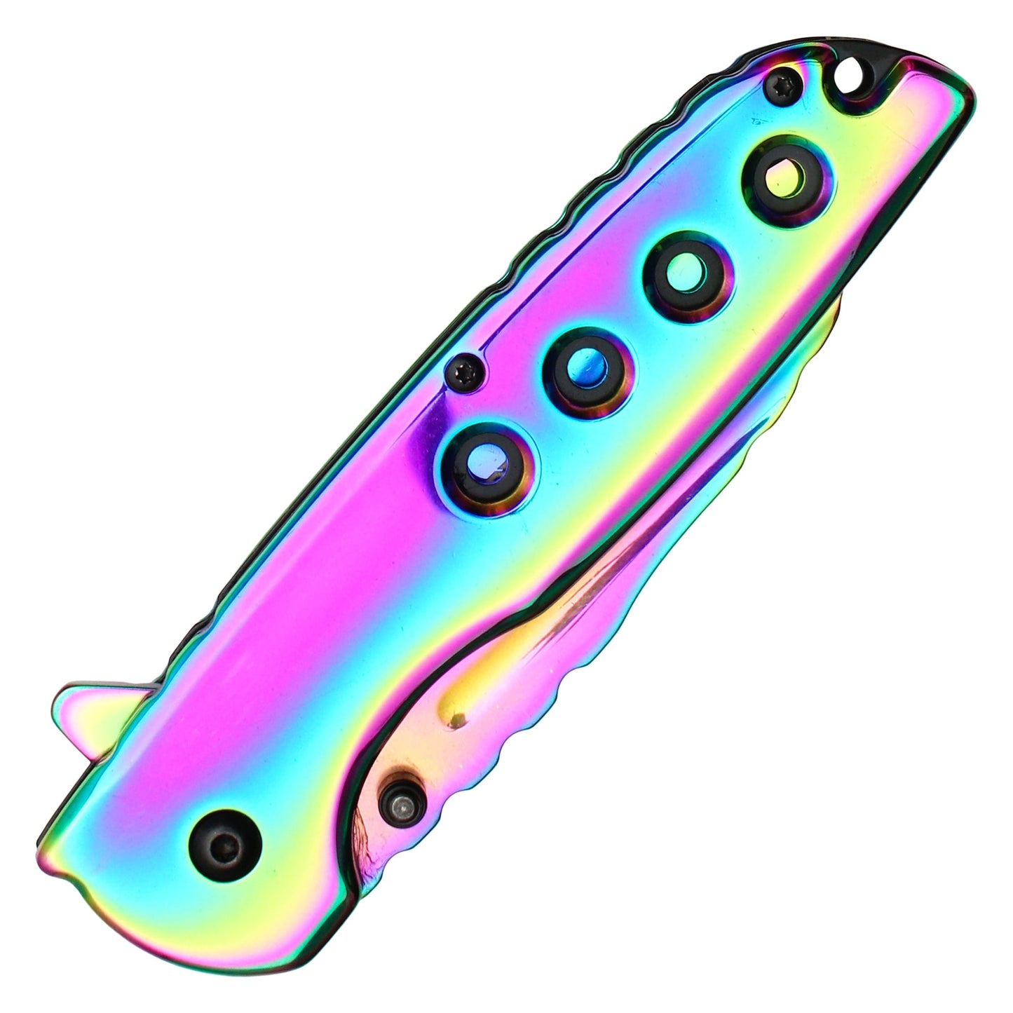 Wartech - 8.5" Rainbow Perforated Pocket Knife