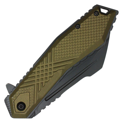 Wartech - 8.25" Tactical Green Textured Pocket Knife