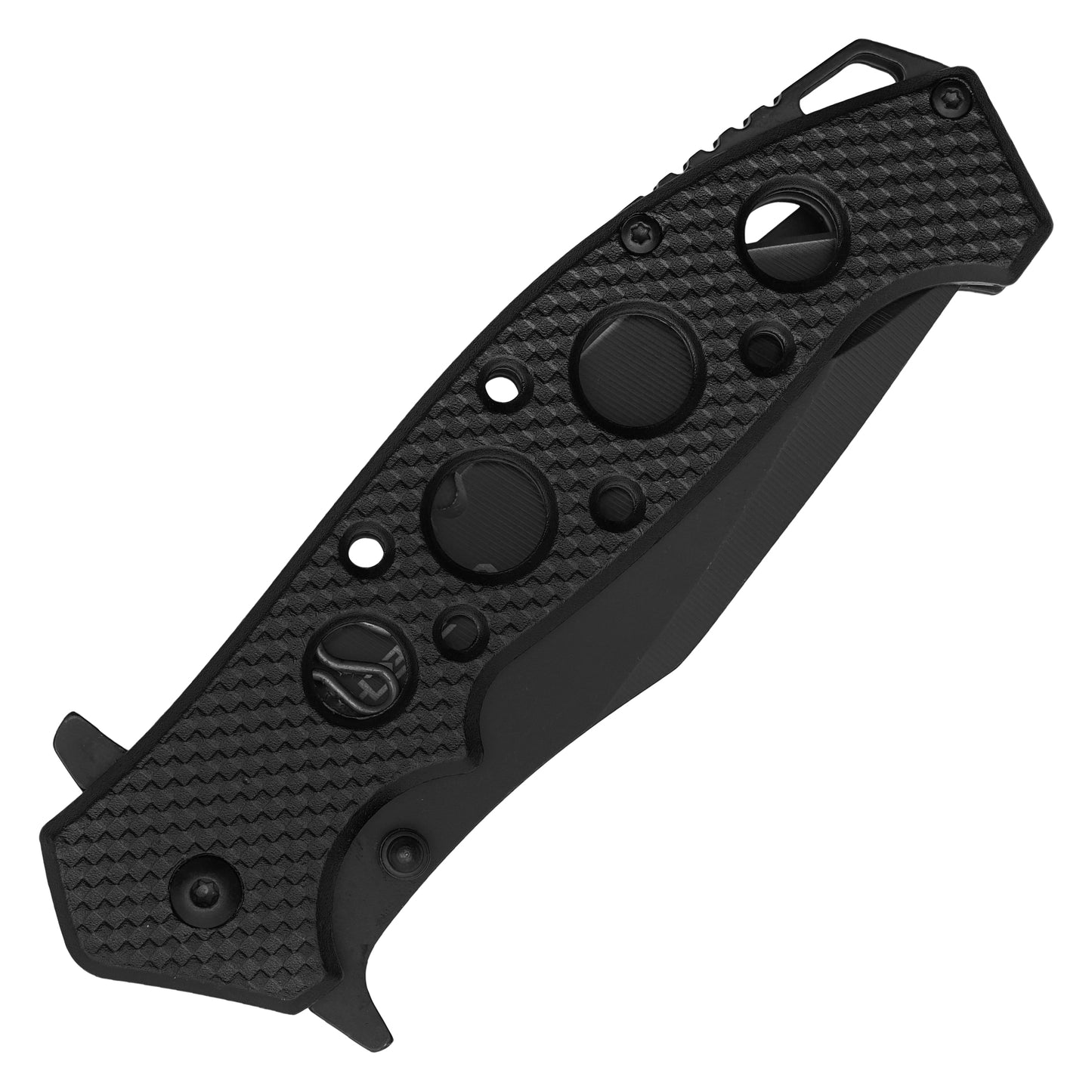 Wartech - 8.25" Textured Tactical Black | Spring Assisted Pocket Knife