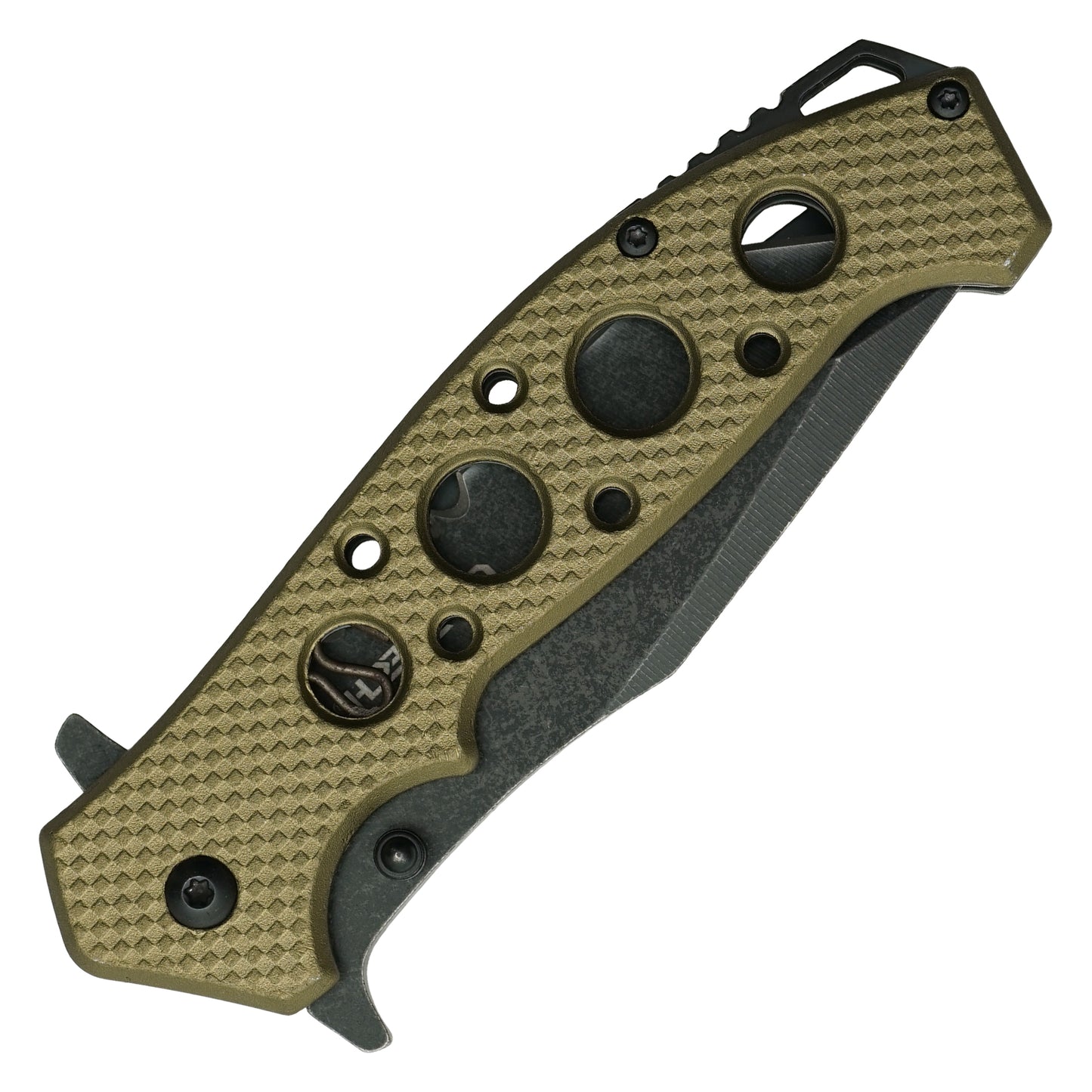 Wartech - 8.25" Textured Tactical Desert | Spring Assisted Pocket Knife