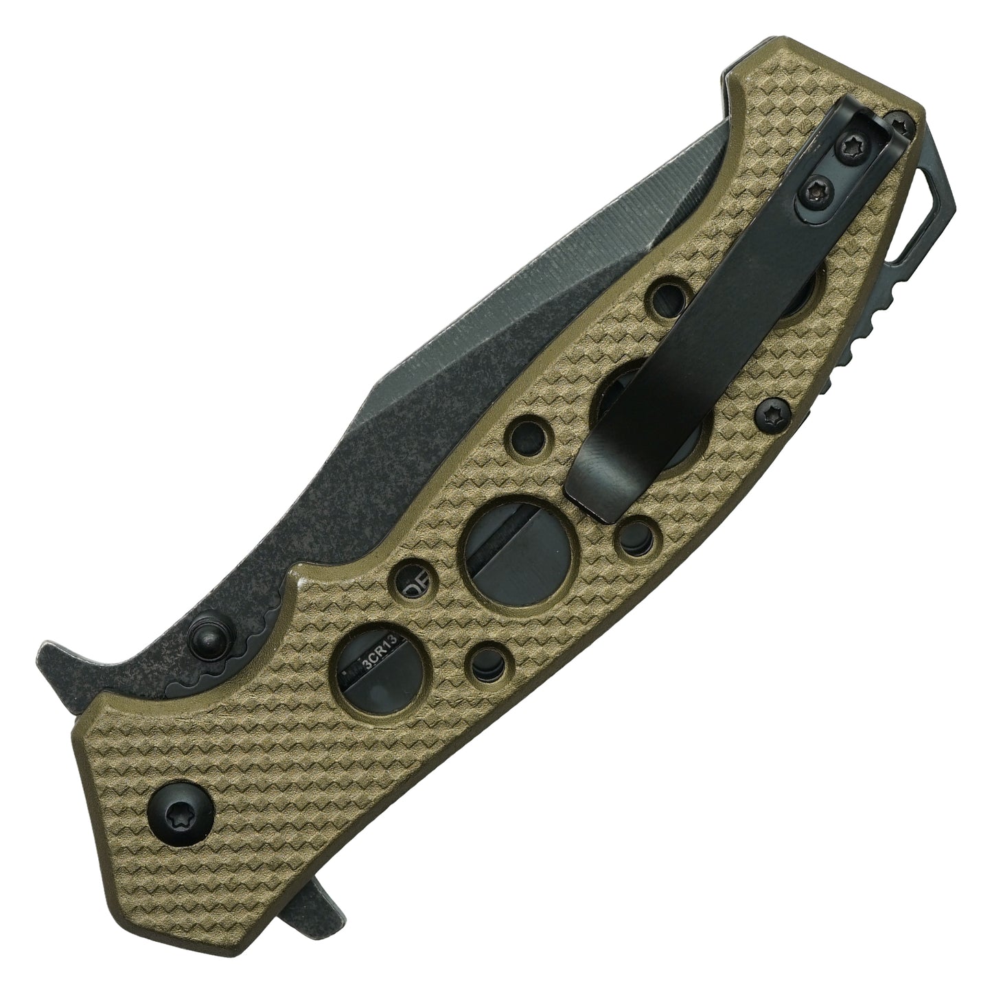 Wartech - 8.25" Textured Tactical Desert | Spring Assisted Pocket Knife