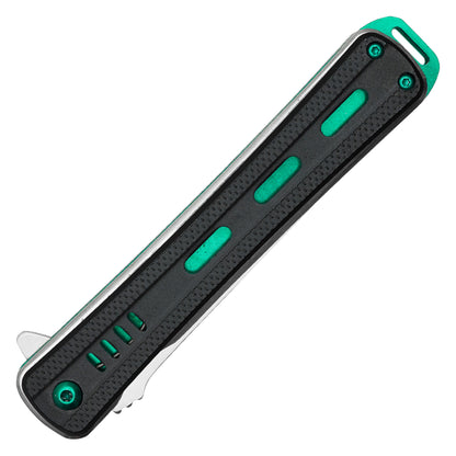 Wartech - 8.75" Slim Black & Green | Spring Assisted Pocket Knife