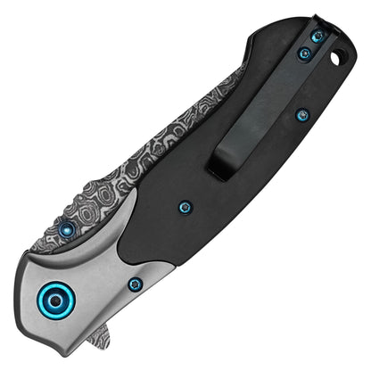 Wartech - 8” Black Wood | Spring Assisted Pocket Knife