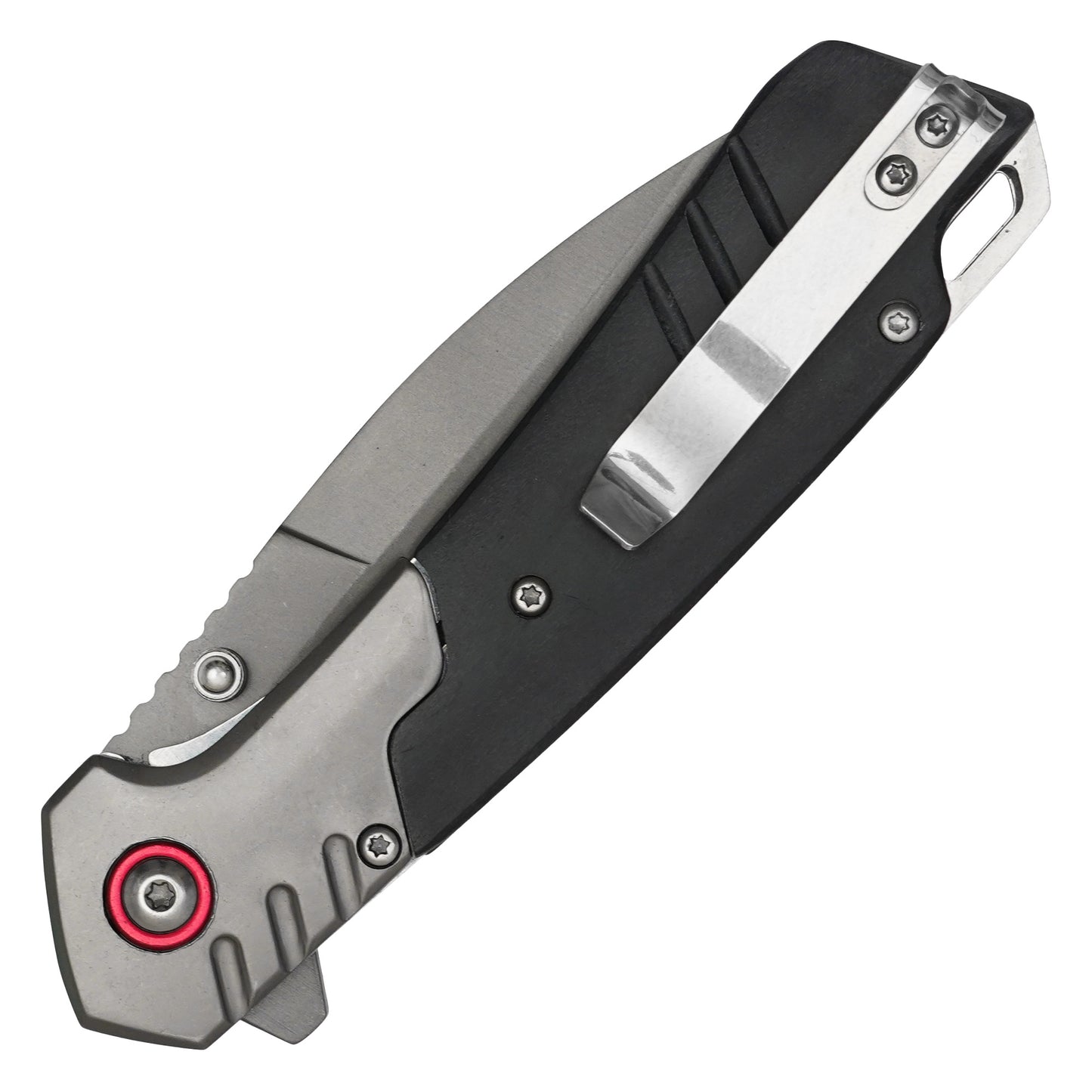 Wartech - 8" 2-Tone Black Wood | Spring Assisted Pocket Knife