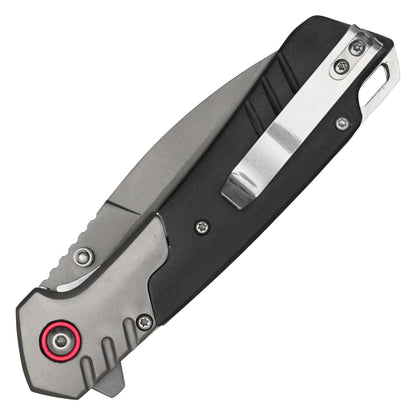 Wartech - 8" 2-Tone Black Wood | Spring Assisted Pocket Knife