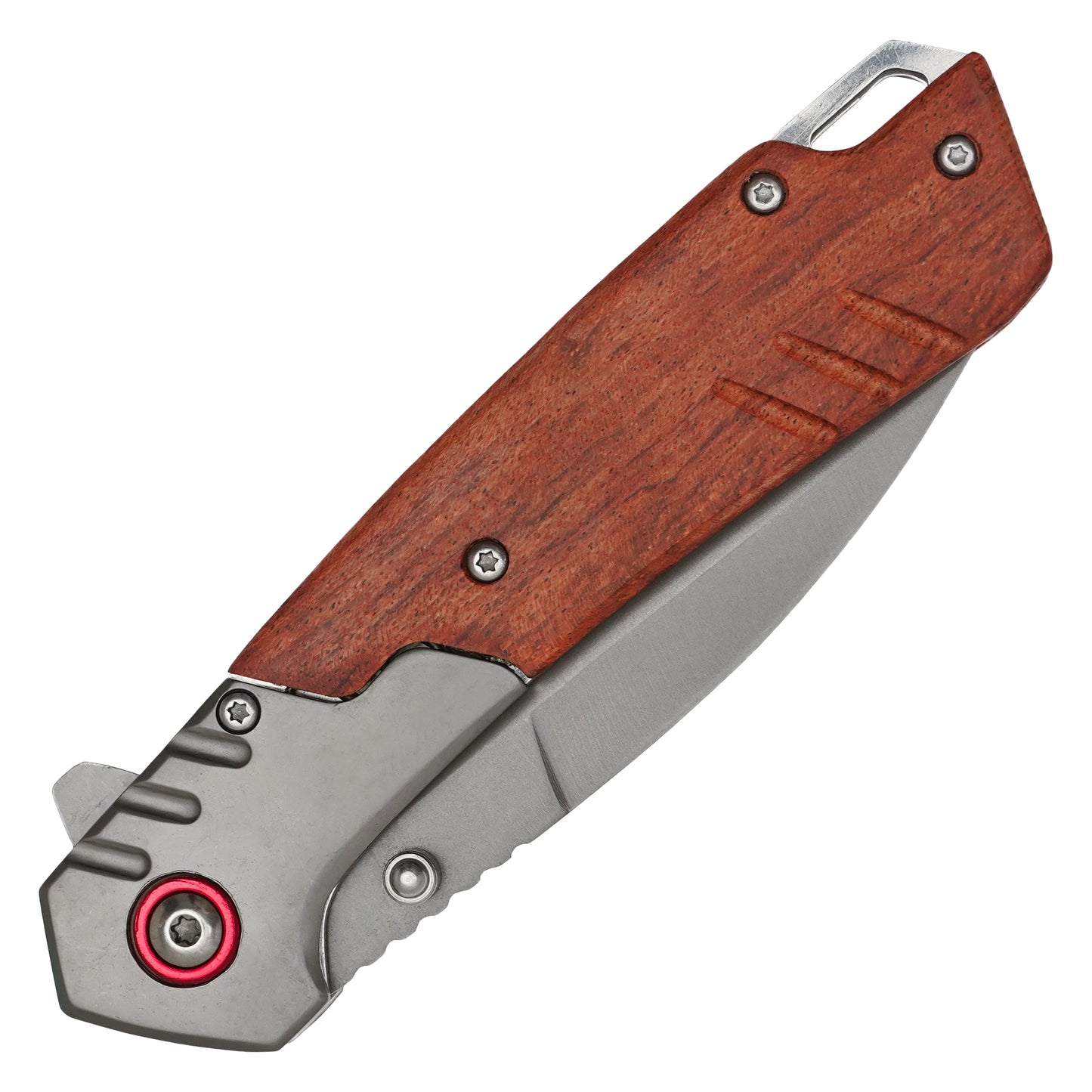 Wartech - 8" 2-Tone Brown Wood | Spring Assisted Pocket Knife
