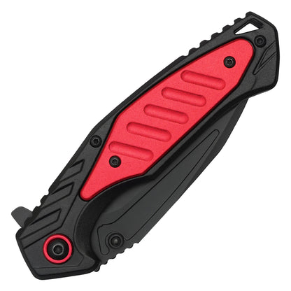 Wartech – 7.75" Tactical Black & Red Pocket Knife | Pocket Knife