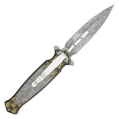 Wartech – 8.25" Geometric Filigree Pocket Knife | Pocket Knife
