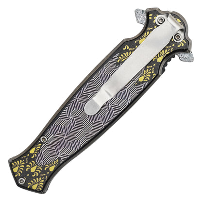 Wartech – 8.25" Geometric Filigree Pocket Knife | Pocket Knife