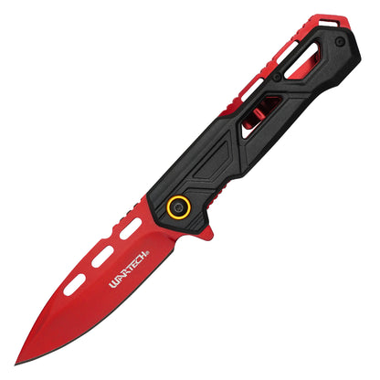 Wartech - Black & Red |  Spring Assisted Pocket Knife