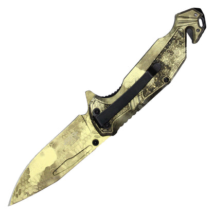 Wartech - 8.25" Desert Morpho Camo | Spring Assisted Pocket Knife