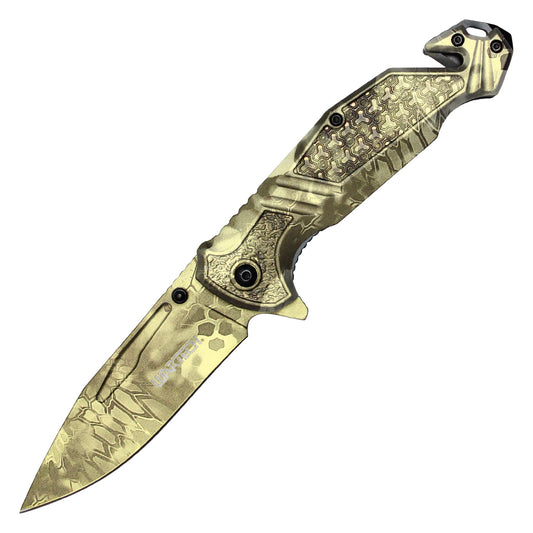 Wartech - 8.25" Desert Morpho Camo | Spring Assisted Pocket Knife