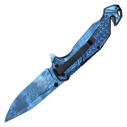 Wartech - 8.25" Blue Morpho Camo | Spring Assisted Pocket Knife