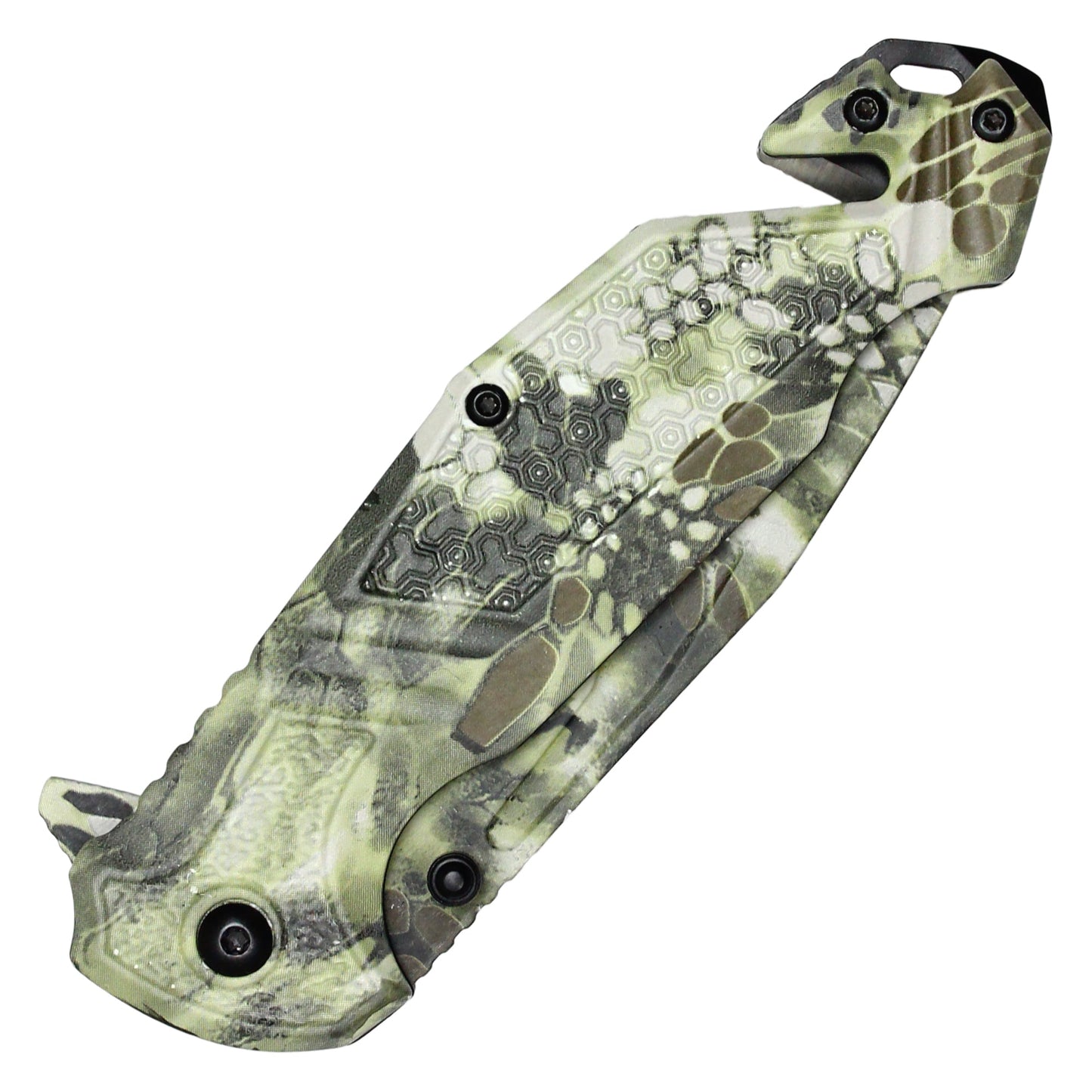 Wartech - 8.25" Woodland Morpho Camo | Spring Assisted Pocket Knife