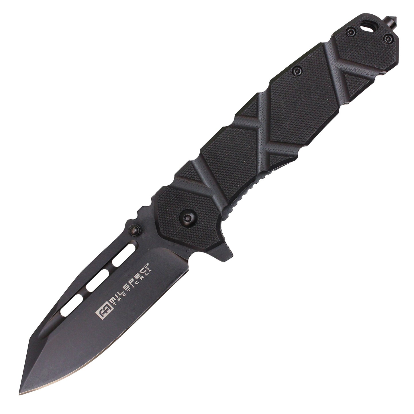 8" Black G10 Pocket Knife