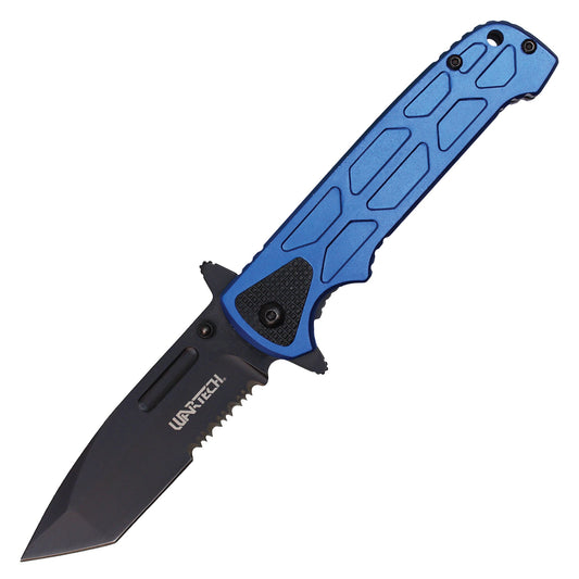 8" Blue Pocket Knife w/ Black Blade