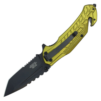 Wartech 8" Serrated Green Pocket Knife