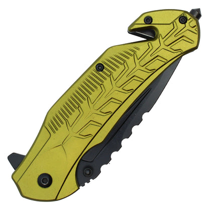 Wartech 8" Serrated Green Pocket Knife