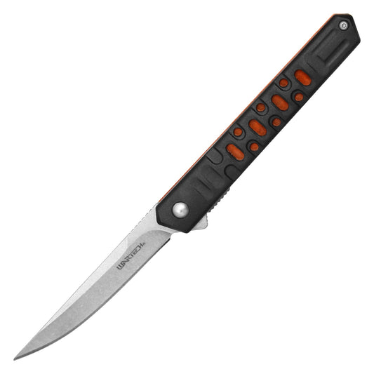 Wartech - 8" Stonewashed Slim Red | Folding Pocket Knife